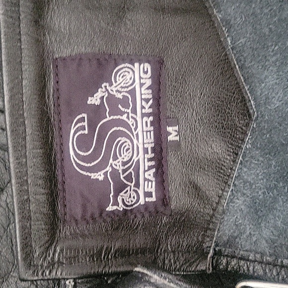 Leather King Black Motorcycle Chaps Size M - Picture 4 of 4